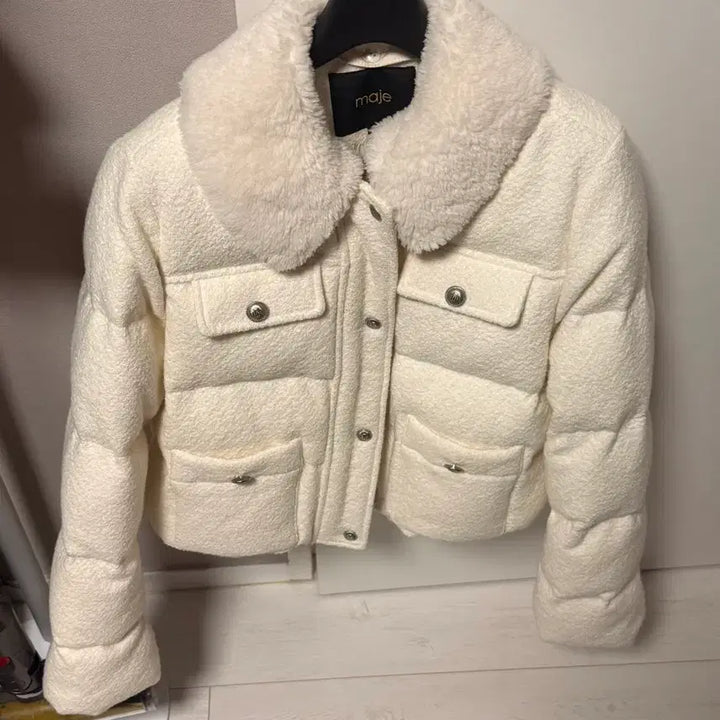 [BUNJANG] Maje Tweed Padded Jacket / 마쥬 트위드 패딩