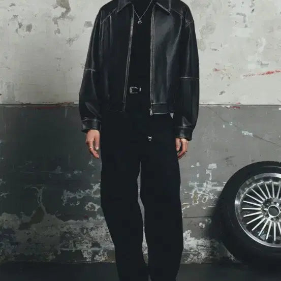 [BUNJANG] Dope Jayson Washing Leather Blouson Jacket M / 도프제이슨 워싱 레더 블루종 자켓 M