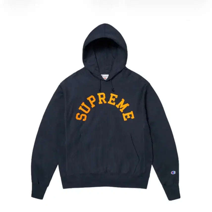 [BUNJANG] Supreme Champion Hoodie Navy / 슈프림 X 챔피온 후드티 네이비 새상품