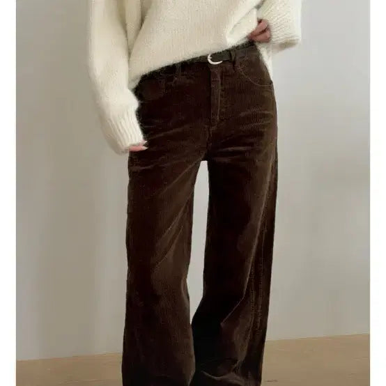 [BUNJANG] Corduroy Pants (Brown) - Women's Slacks / 코듀로이팬츠(브라운)m / 코듀로이바지 / 출근룩 / 여성바지