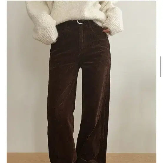 [BUNJANG] Corduroy Pants (Brown) - Women's Slacks / 코듀로이팬츠(브라운)m / 코듀로이바지 / 출근룩 / 여성바지