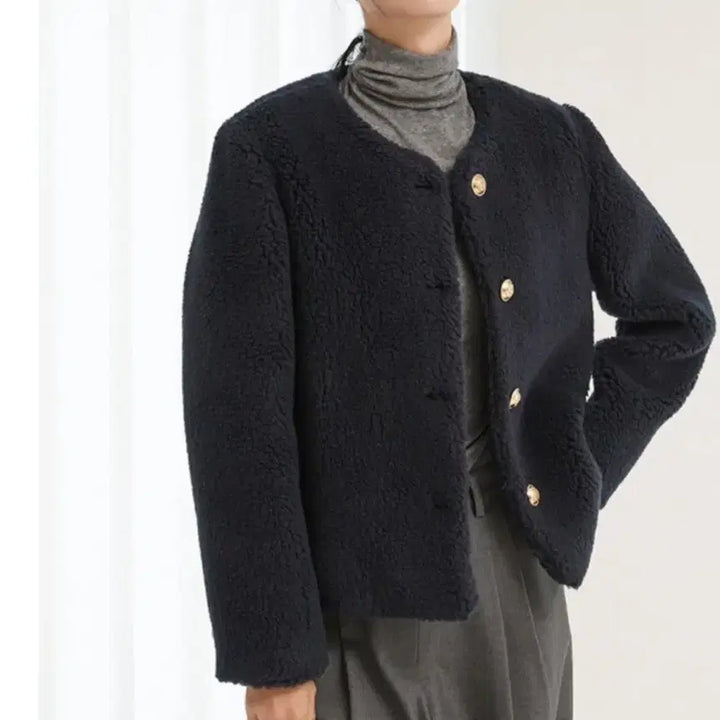 [BUNJANG] Moden Hanseom Teddy Bear Jacket / 모덴 한섬 카멜 블렌드 테디베어 자켓