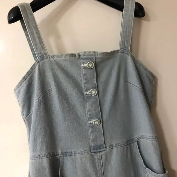 [BUNJANG] Deuel Denim Sleeveless Maxi Dress / 듀엘 데님 연청 민소매 나시 롱 원피스 슬리브리스 여행룩 뷔스티에 하객룩