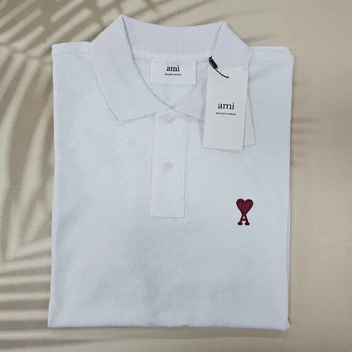 [BUNJANG] Ami Small Heart Unisex Collar T-shirt / 아미 스몰하트 남여 카라티 5컬러
