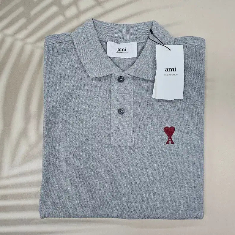 [BUNJANG] Ami Small Heart Unisex Collar T-shirt / 아미 스몰하트 남여 카라티 5컬러