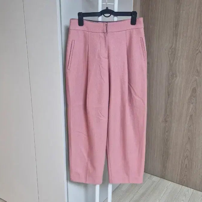 [BUNJANG] Z_knit Pink Wide Leg Pants / 지컷 (67-94/55)울혼용 핑크색 핀턱 와이드 부츠컷 팬츠