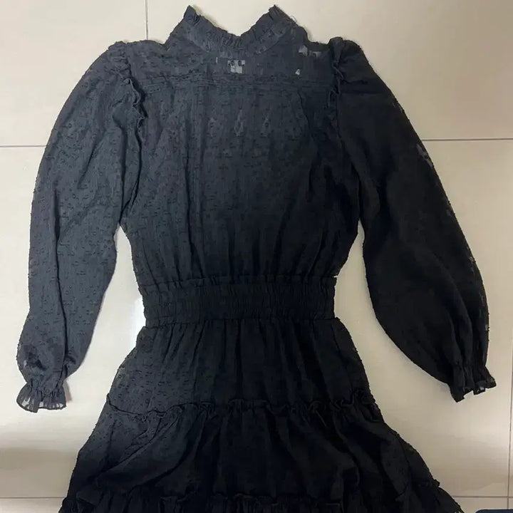 [BUNJANG] VERIVERY See-through Black Dress / 베르니스 시스루 블랙 원피스