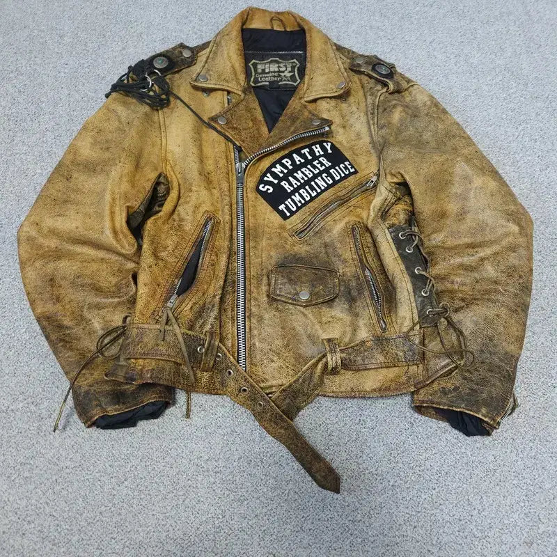 [BUNJANG] Leather Jacket / [42] FIRST GENUINE LEATHER 가죽 자켓 라이더