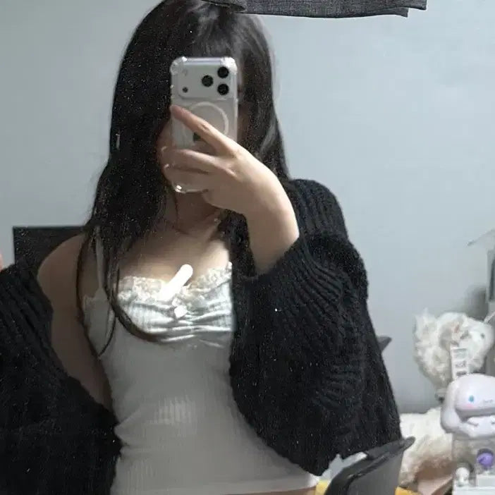 [BUNJANG] Black Bolero Cardigan / 검정 볼레로 가디건