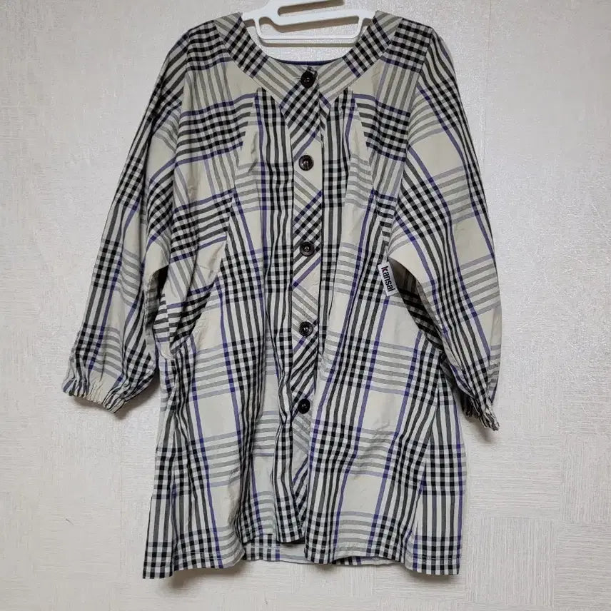 [BUNJANG] Kansai Vintage Check Apron Jacket / 빈티지 Kansai 체크 자켓 에이프런 프리사이즈