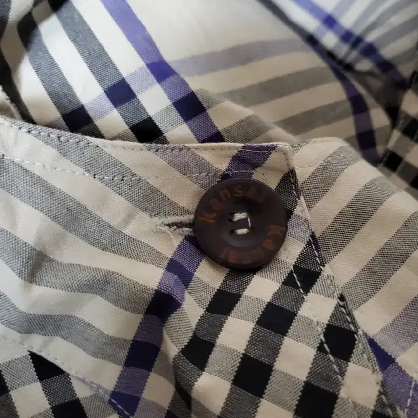 [BUNJANG] Kansai Vintage Check Apron Jacket / 빈티지 Kansai 체크 자켓 에이프런 프리사이즈