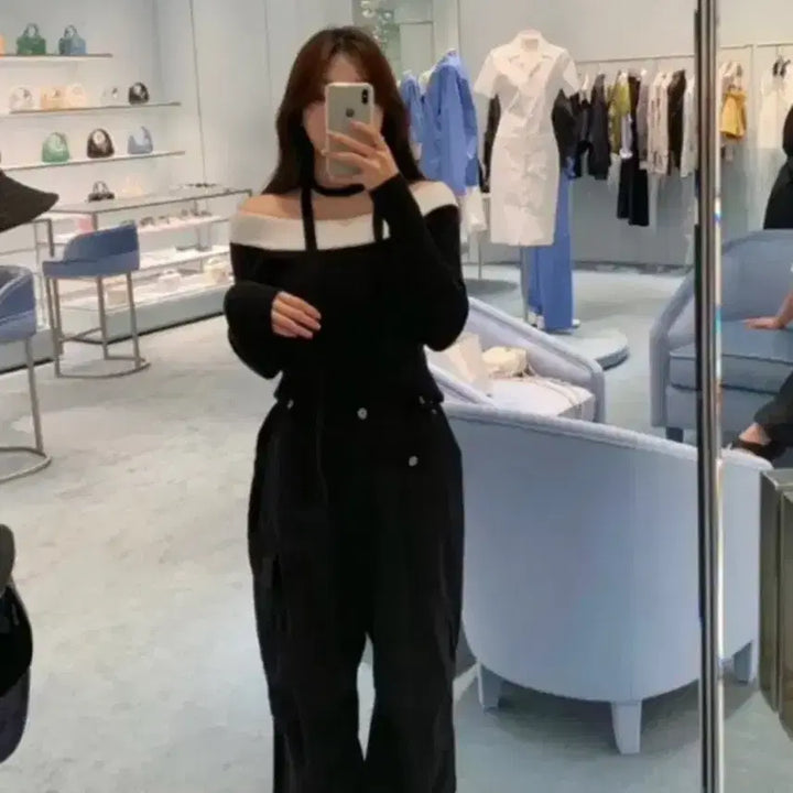 [BUNJANG] VERNY Off-Shoulder Knit Top / 베르니 베르니마켓 타이오프숄더니트