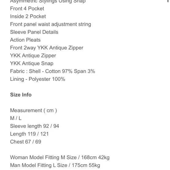 [BUNJANG] Yiyae Moleskin Hooded Long Parka / (M) yiyae 몰스킨 후드 롱파카 새상품