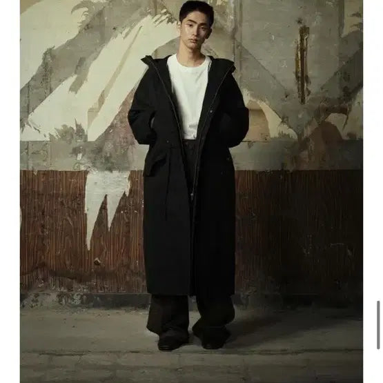 [BUNJANG] Yiyae Moleskin Hooded Long Parka / (M) yiyae 몰스킨 후드 롱파카 새상품