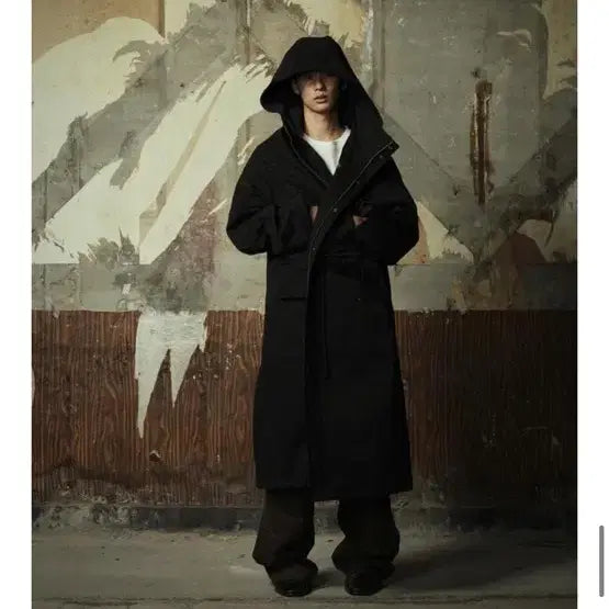 [BUNJANG] Yiyae Moleskin Hooded Long Parka / (M) yiyae 몰스킨 후드 롱파카 새상품