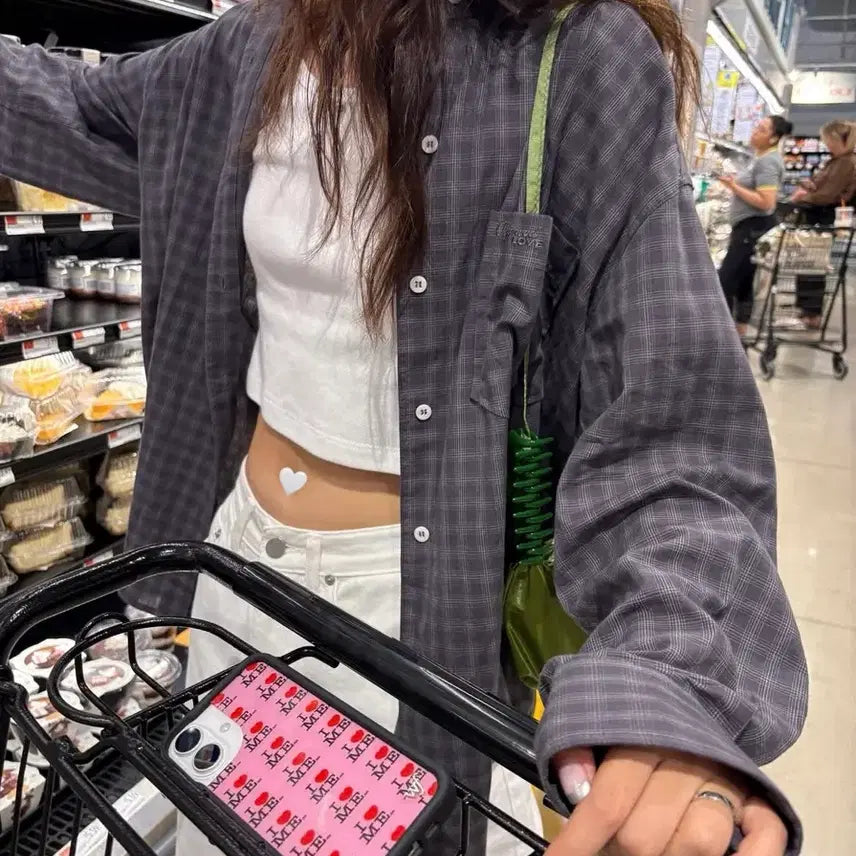 [BUNJANG] Love by Mood Powder Check Shirt / 러브바이무드 Powder Check Shirt 셔츠