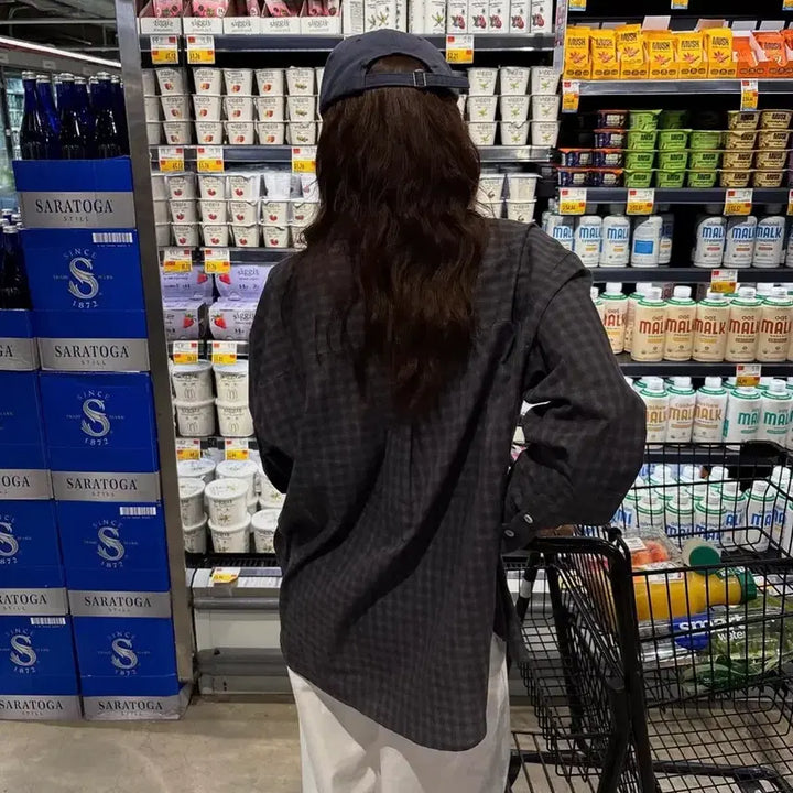 [BUNJANG] Love by Mood Powder Check Shirt / 러브바이무드 Powder Check Shirt 셔츠