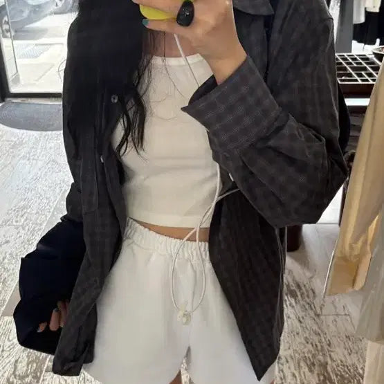 [BUNJANG] Love by Mood Powder Check Shirt / 러브바이무드 Powder Check Shirt 셔츠