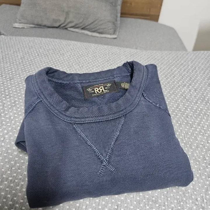 [BUNJANG] RRL Garment Dyed French Terry Sweatshirt Navy / RRL 가먼트다이 프렌치테리 스웨트 셔츠 네이비