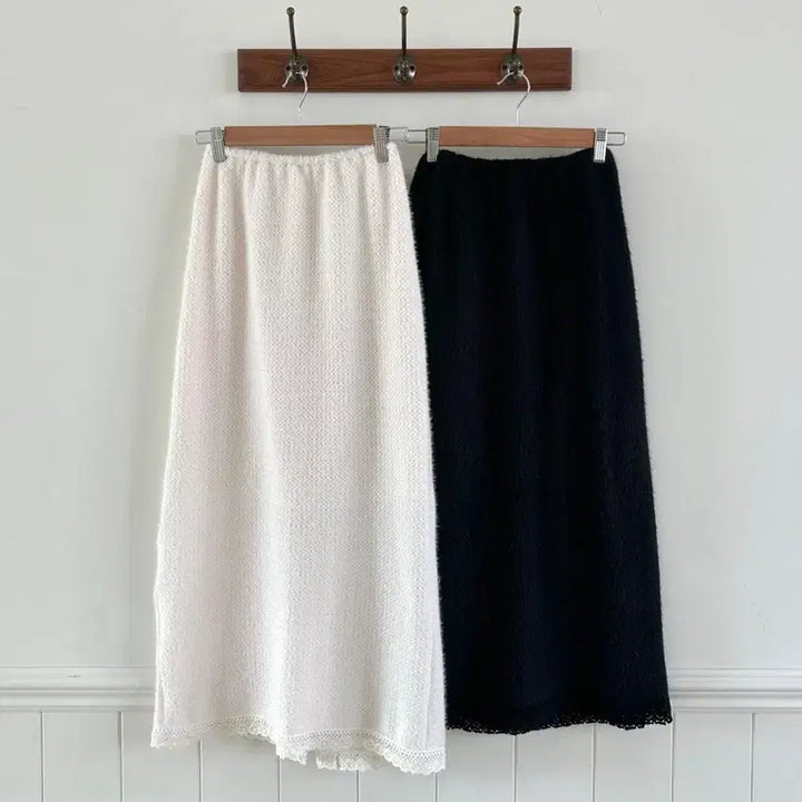 [BUNJANG] Lace Knit Long Skirt / 레이스 니트 롱스커트