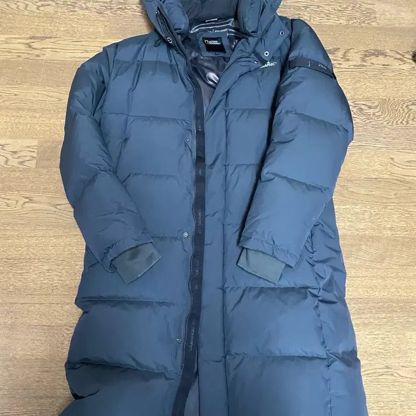 [BUNJANG] National Geographic Cayman 3 Goose Down Long Padded Jacket Charcoal / 네셔널 지오그래픽 카이만 3 구스다운 롱패딩 챠콜 L사이즈
