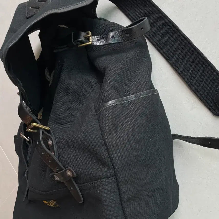 [BUNJANG] Polo Ralph Lauren Canvas Cotton Leather Backpack / 폴로 랄프로렌 캔버스코튼 레더 백팩