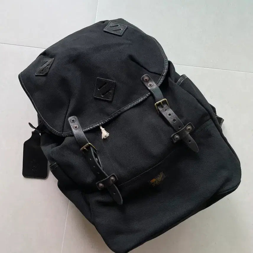 [BUNJANG] Polo Ralph Lauren Canvas Cotton Leather Backpack / 폴로 랄프로렌 캔버스코튼 레더 백팩