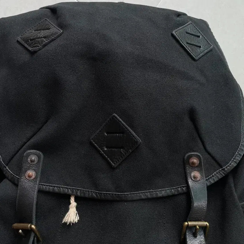 [BUNJANG] Polo Ralph Lauren Canvas Cotton Leather Backpack / 폴로 랄프로렌 캔버스코튼 레더 백팩