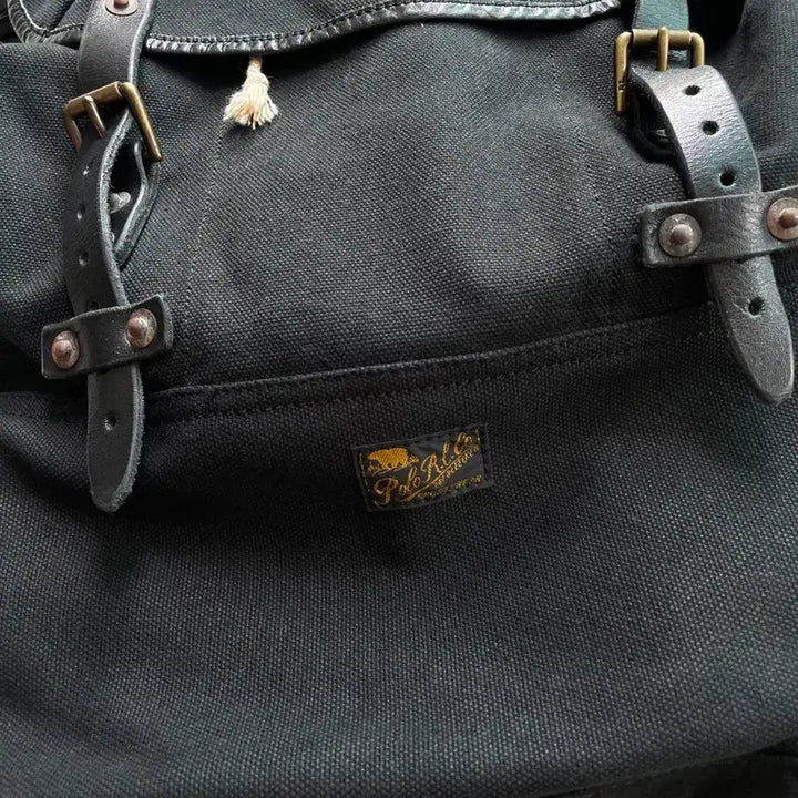 [BUNJANG] Polo Ralph Lauren Canvas Cotton Leather Backpack / 폴로 랄프로렌 캔버스코튼 레더 백팩