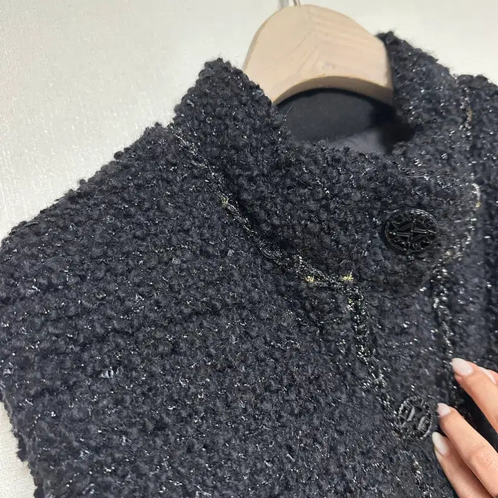 [BUNJANG] Missha Glittering Tweed Goose Down Crop Vest / 미샤22 글리터링 트위드 구스다운 크롭 베스트