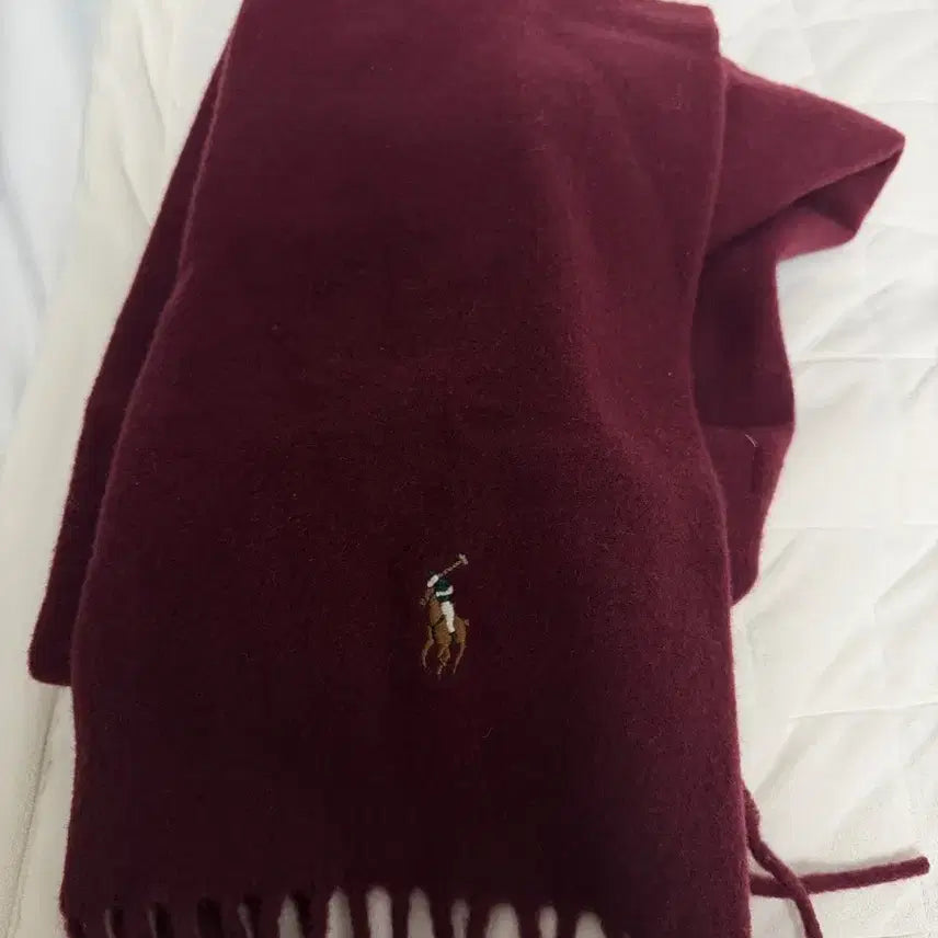 [BUNJANG] Polo Ralph Lauren Burgundy Muffler / 폴로 랄프로렌 버건디 머플러