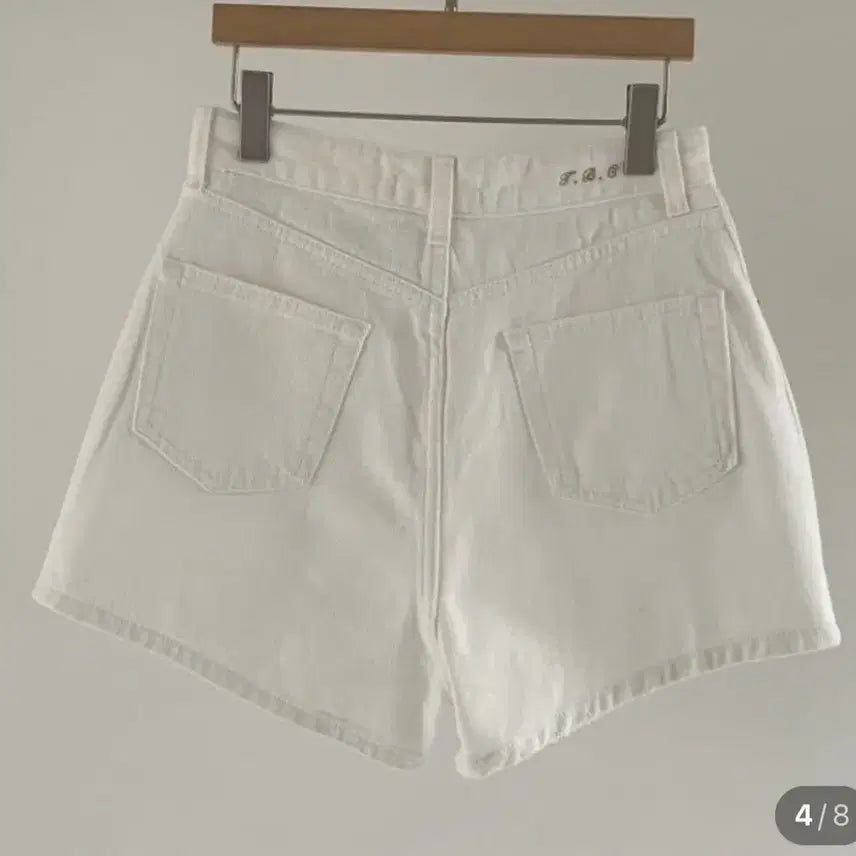 [BUNJANG] Brunch Indigo White Cotton Denim Shorts 3/4 Length / br 브런치 인디고 화이트 코튼 청반바지 3부 숏팬츠 m
