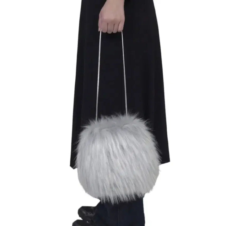 [BUNJANG] KANARI Silver Fur Bag / 카나리 KANARI 퍼 실버 백 가방