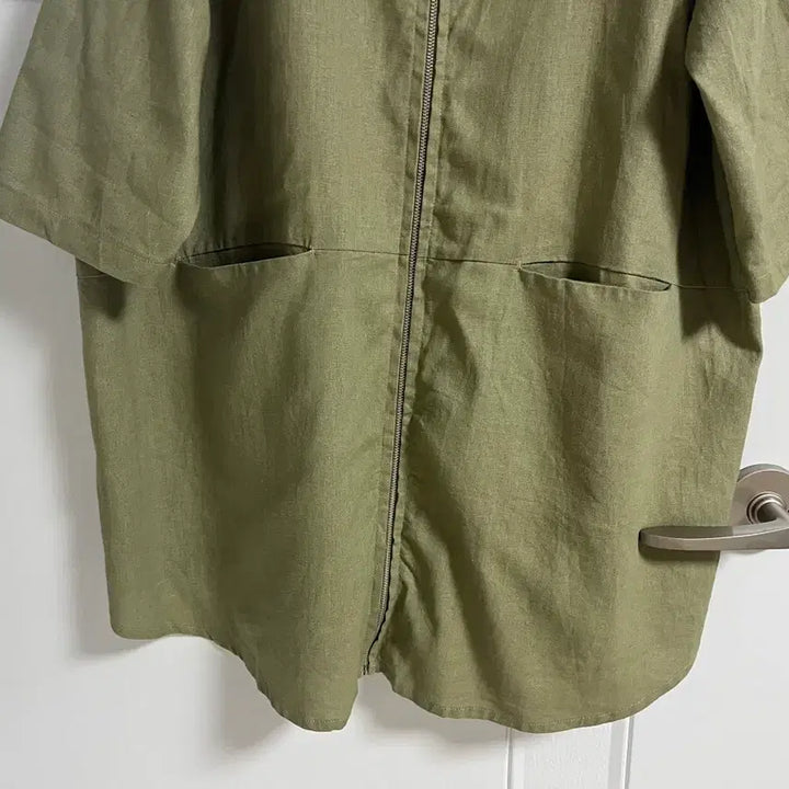 [SOLD OUT] (일본 수입 빈티지)점퍼 자켓 카키 롤업 레이온 린넨 삼 빅사이즈 3L