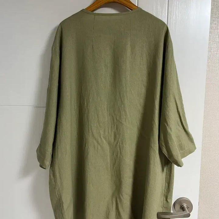 [SOLD OUT] (일본 수입 빈티지)점퍼 자켓 카키 롤업 레이온 린넨 삼 빅사이즈 3L