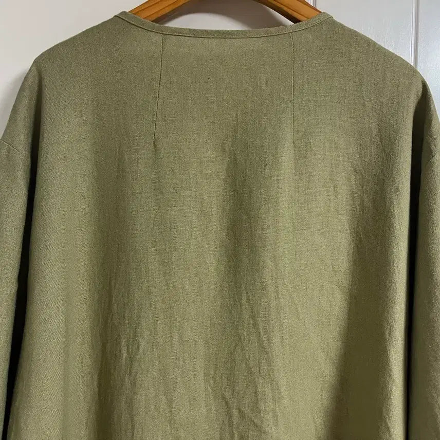 [SOLD OUT] (일본 수입 빈티지)점퍼 자켓 카키 롤업 레이온 린넨 삼 빅사이즈 3L