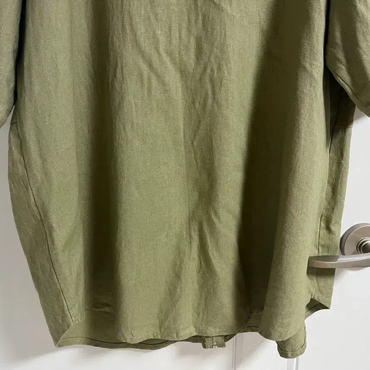 [SOLD OUT] (일본 수입 빈티지)점퍼 자켓 카키 롤업 레이온 린넨 삼 빅사이즈 3L