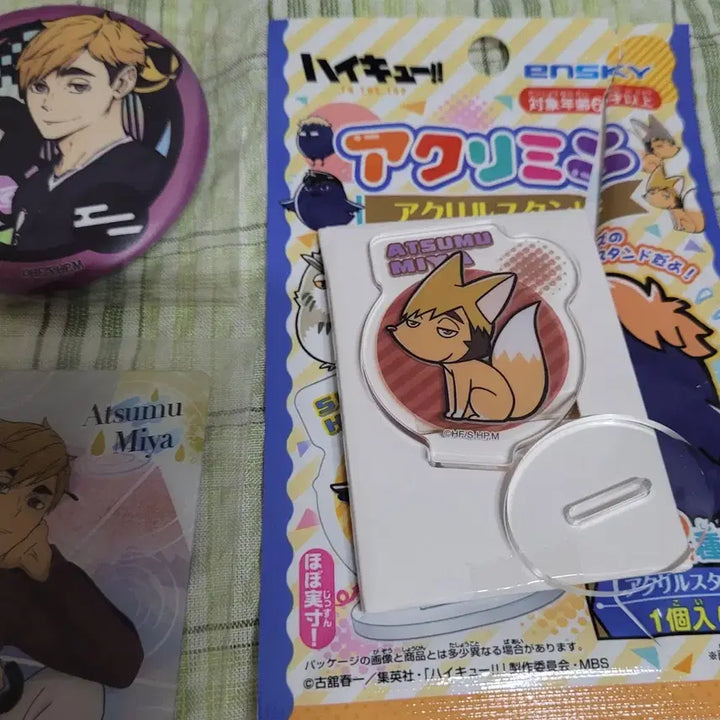 [BUNJANG] Haikyu Miyu Atsumu & Osamu Goods Set / 하이큐 아츠무 오사무 캔뱃지 웨하스카드 아크릴 메지루시 세트