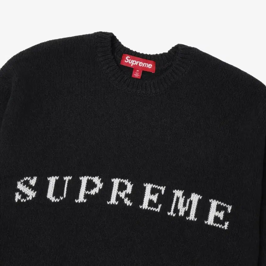 [BUNJANG] Supreme Contrast Logo Sweater Black XL / 슈프림 콘트라스트 로고 스웨터 블랙 25FW 새상품