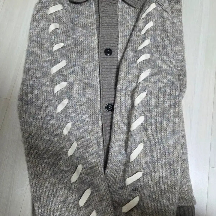[BUNJANG] Anderson .Paak Unbleached Lace-Up Cardigan / 앤더슨벨 언블리치드 레이스업 가디건