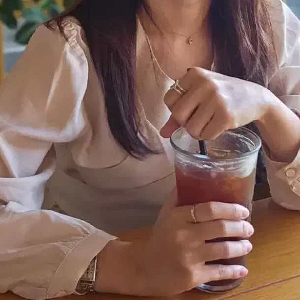 [BUNJANG] Dehehe Layered Wrap Blouse Beige / 드헤베 레이어드 랩 블라우스 베이지