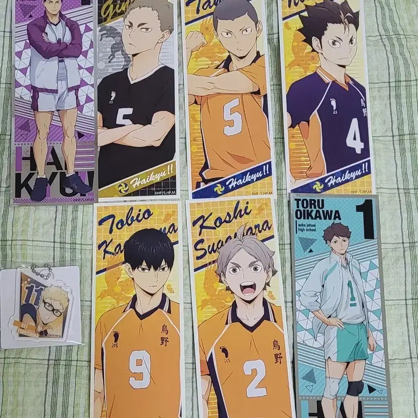 [BUNJANG] Haikyuu Goods Bundle Set (Long Sticker + Acrylic Keyring + Baboca + Metal Card) / 하이큐 굿즈 롱스티커+아크릴 키링+바보카+메탈카드