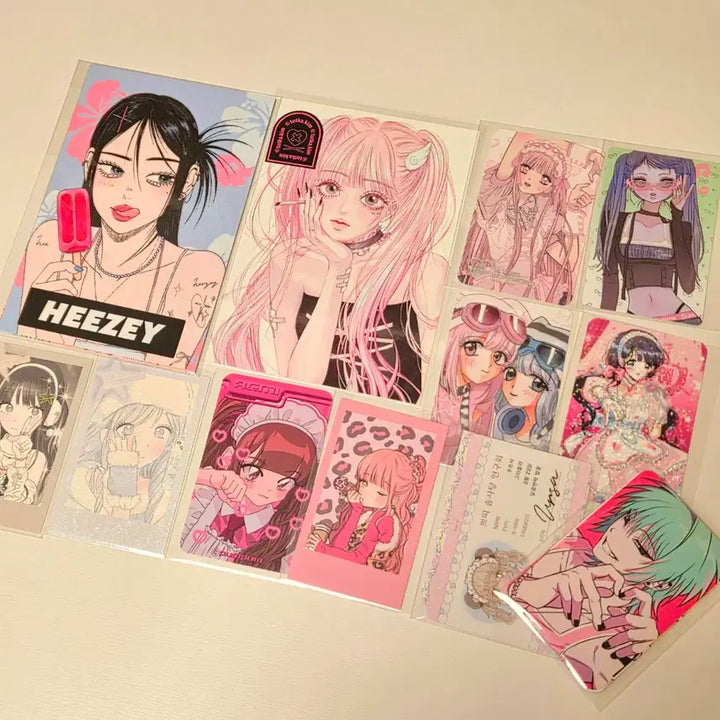 [BUNJANG] Domeworld Misunyeo Photocard and Postcard Bundle Set / 다꾸 미소녀 도미월드 포카 엽서 일괄 처분