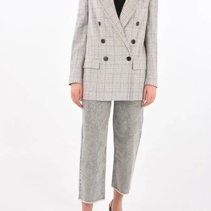 [BUNJANG] Isabel Marant Linen Check Double Jacket / 이자벨마랑21 린넨 체크 더블 자켓