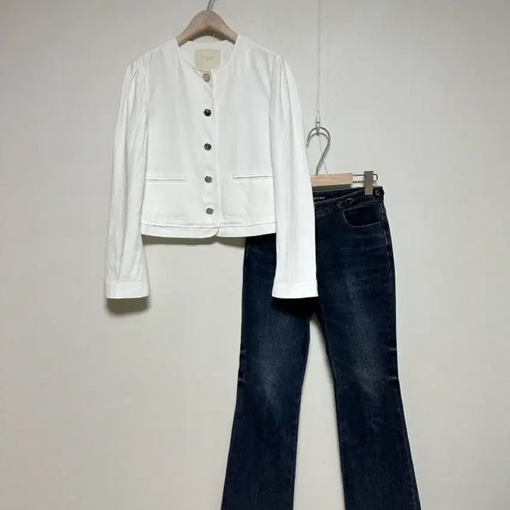 [BUNJANG] Maje 21 Cropped Linen Cotton Jacket / 마쥬21 크롭 린넨 코튼 자켓