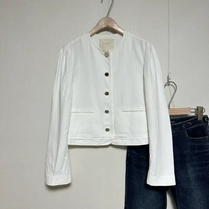 [BUNJANG] Maje 21 Cropped Linen Cotton Jacket / 마쥬21 크롭 린넨 코튼 자켓