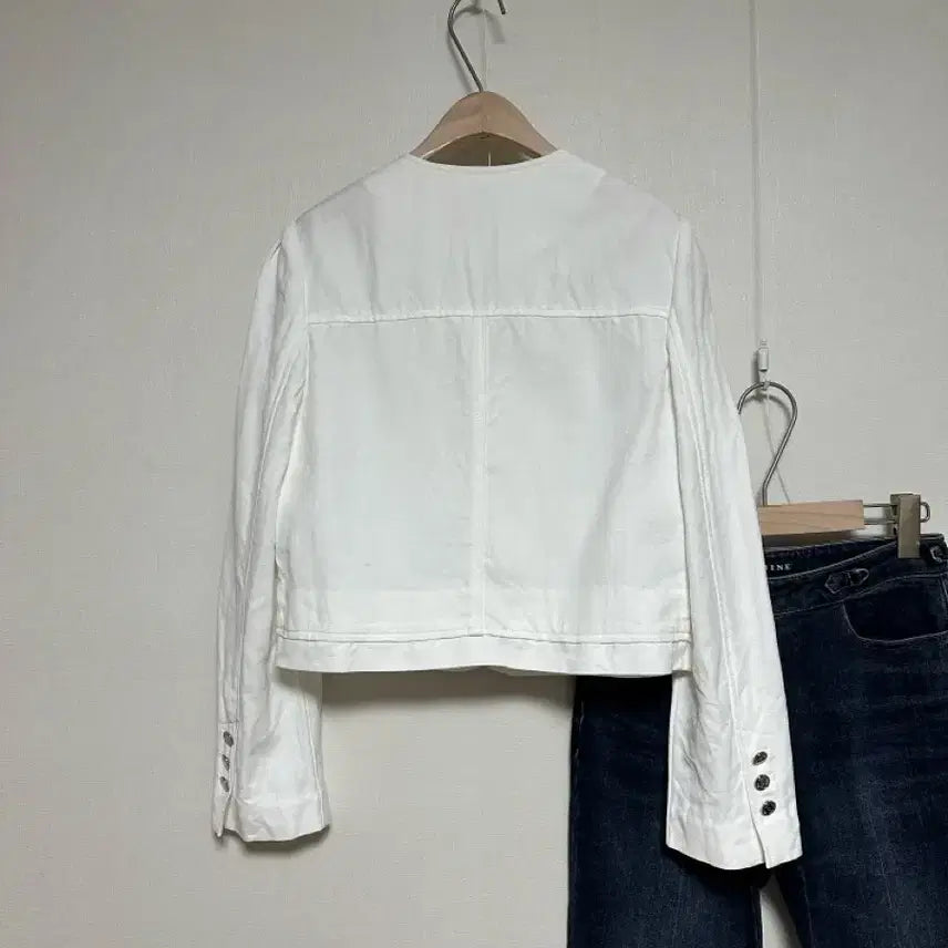[BUNJANG] Maje 21 Cropped Linen Cotton Jacket / 마쥬21 크롭 린넨 코튼 자켓