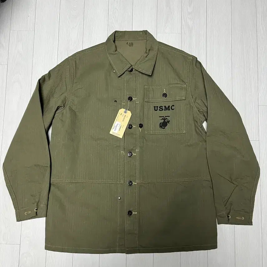 [BUNJANG] Buzz Rickson USMC Herringbone Utility Jacket M-1944 / 버즈릭슨 usmc 헤링본 유틸리티자켓 40사이즈 m-1944 br1512