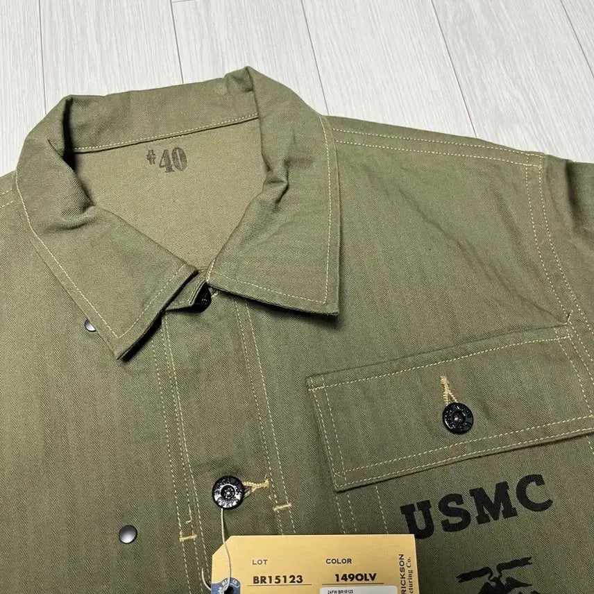 [BUNJANG] Buzz Rickson USMC Herringbone Utility Jacket M-1944 / 버즈릭슨 usmc 헤링본 유틸리티자켓 40사이즈 m-1944 br1512