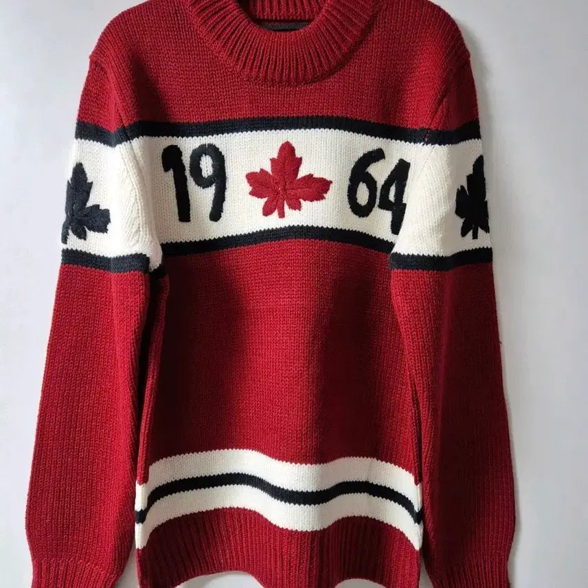 [BUNJANG] 1964 Maple Red Knit Sweater / 1964 메이플 레드 니트 스웨터